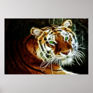 Glödande elektricitet 2 för Bengal tiger Poster