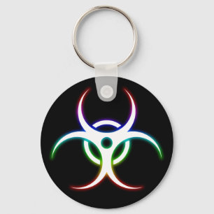 Glödande färgrikt Biohazardsymbol - keychain Nyckelring