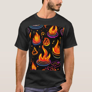Glödande flamsymboler på Mörken Canvas T Shirt