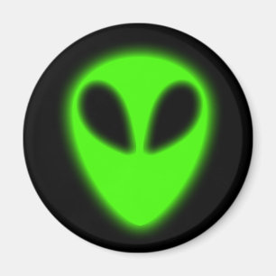 Glödande Grönt Alien Magnet