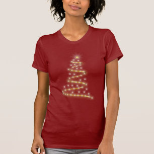 Glödande guld- julgran t-shirt