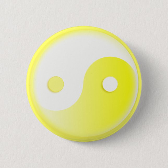 Glödande gult Yin/Yang symbol Knapp (Framsida)