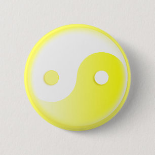 Glödande gult Yin/Yang symbol Knapp