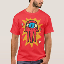 Glödande Hamsa räcker av ont öga för gud Tee Shirt