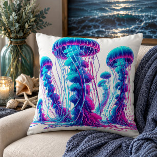 Glödande hav: Pillow med maneter-inspiration Kudde