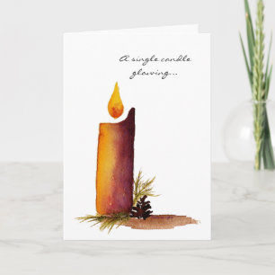 Glödande Helgdag Candle-kort Helgkort