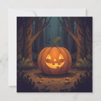 Glödande Jack O' Lantern i skogen Inbjudningar