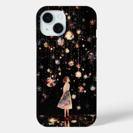 Glödande klot Stjärnklar natt iPhone 15-fodral