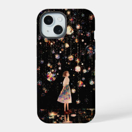 Glödande klot Stjärnklar natt iPhone 15-fodral