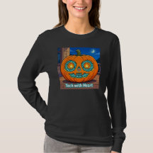 Glödande krets-pumpa - Dam långärmad t-shirt