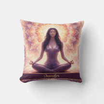 Glödande Mandala Meditation Kvinna Anpassat Namn