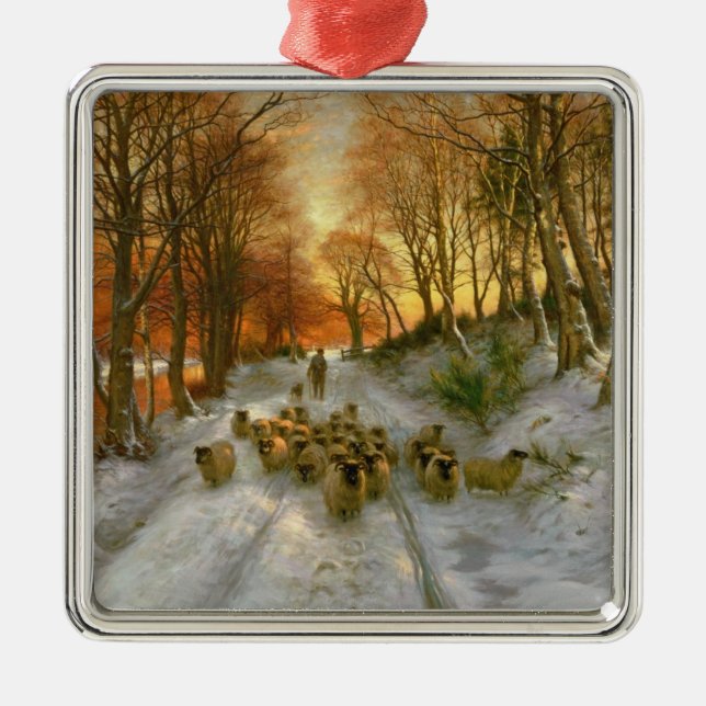 Glödande med tonar av aftontimmar julgransprydnad metall (Framsidan)