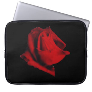 Glödande mjuk röd rosgåta laptop fodral