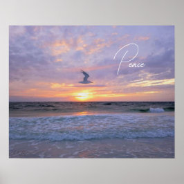 Glödande moln över solnedgång poster