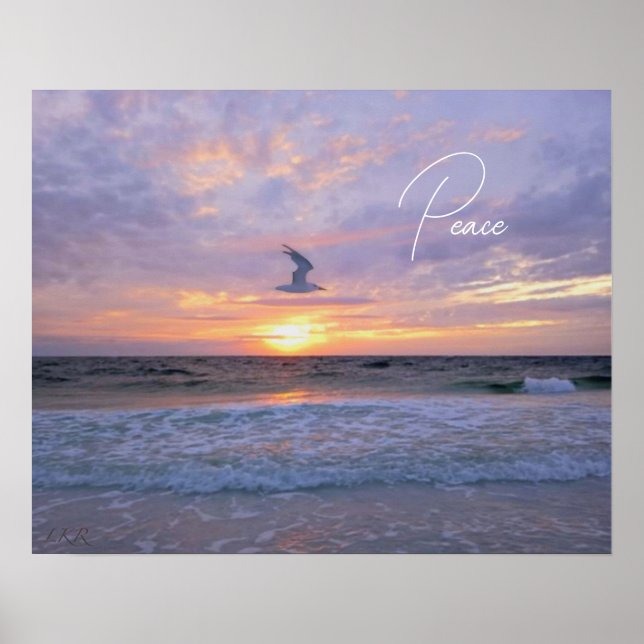 Glödande moln över solnedgång poster (Framsidan)