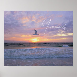 Glödande moln över solnedgång poster