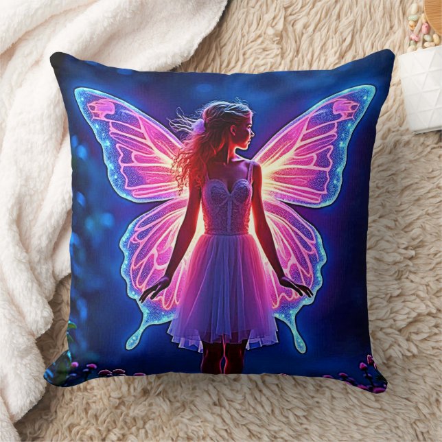 Glodande mystisk fjärilskonst kudde (Filt)