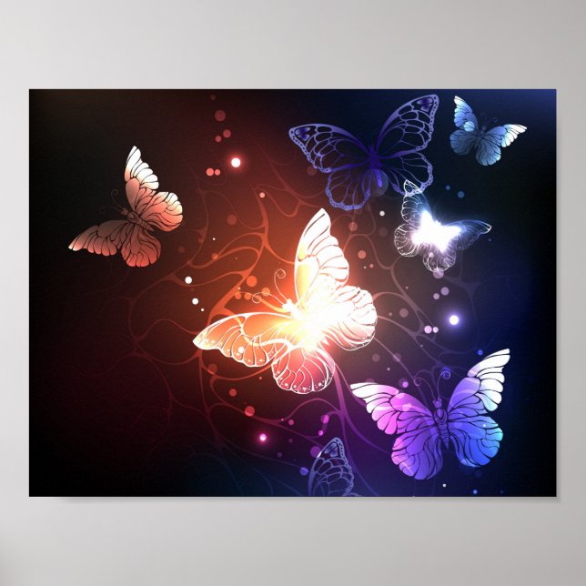 Glödande nattfjärilar poster (Framsidan)