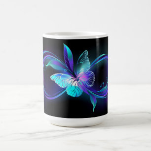 Glödande oändlighet med magiska fjäril magisk mugg