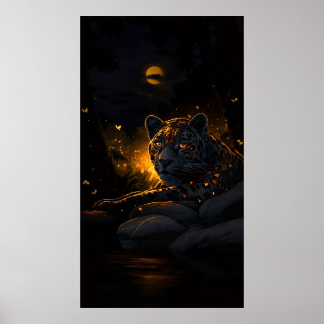 Glödande ögon i natten poster (Framsidan)