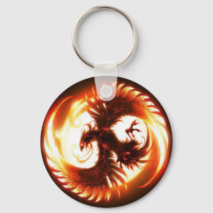 glödande phoenix nyckelring