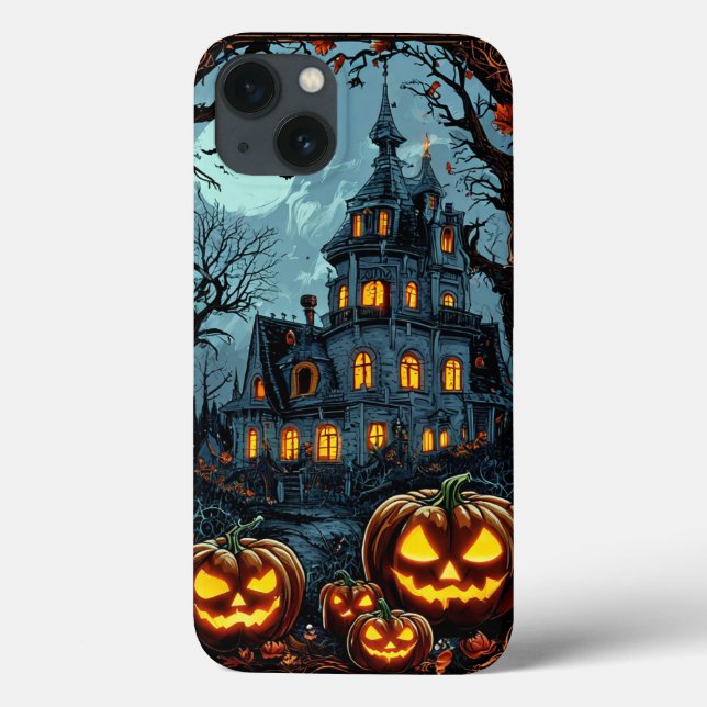 Glödande pumpor på Halloween-natten (Baksida)