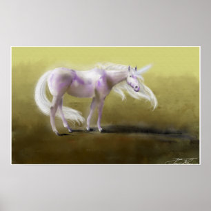 Glödande purpurfärgad Unicorn Poster