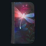 Glodande röd drakfluga galaxy s4 plånbok<br><div class="desc">Flygande,  röd drakflygning,  med genomskinlig,  detaljerad vingar på mörk,  nattlig,  ljusstrålande bakgrund med tropiska växter och eldflugor. Red Dronfly.</div>