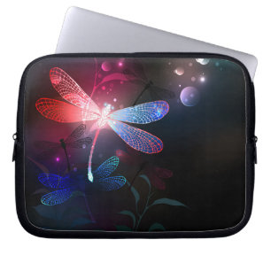 Glodande röd drakfluga laptop fodral
