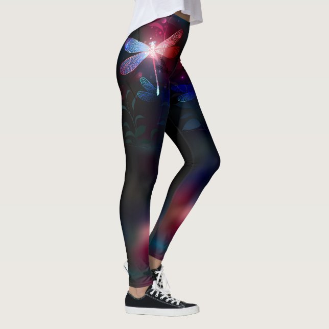 Glodande röd drakfluga leggings (Höger)