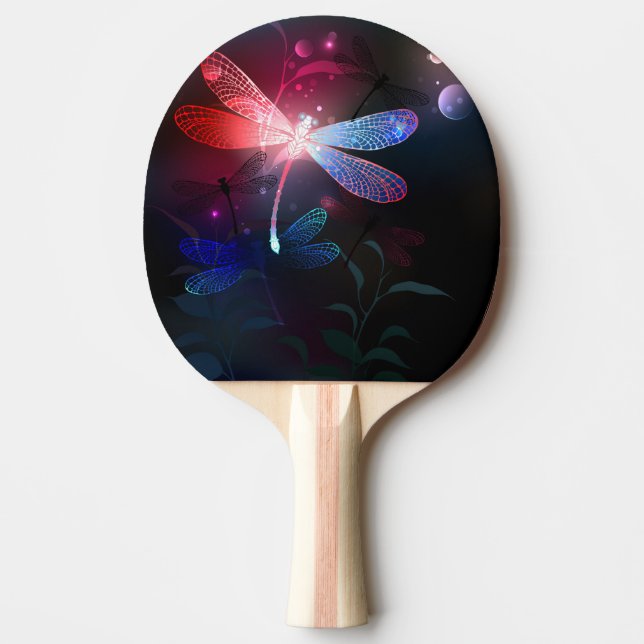 Glodande röd drakfluga pingisracket (Framsidan)
