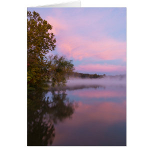 Glödande Rosa Morgonkort Hälsningskort