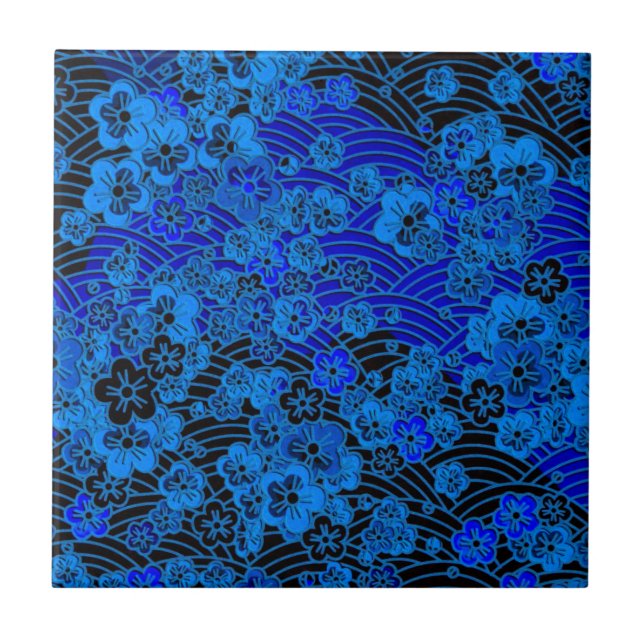 Glödande Sakura Kakelplatta (Framsidan)