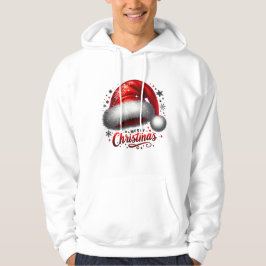 Glödande scharlakansröd tomteluva hoodie