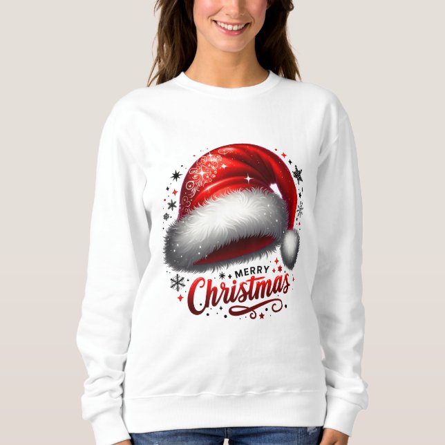Glödande scharlakansröd tomteluva t shirt (Framsida)