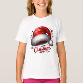 Glödande scharlakansröd tomteluva t shirt