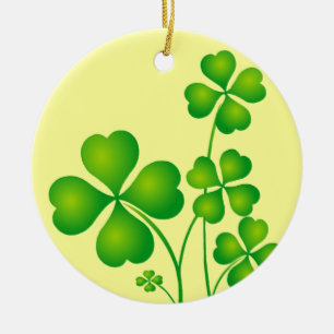 Glödande Shamrocks Julgransprydnad Keramik
