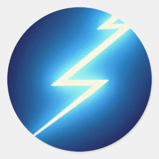 Glödande tankbult över svart bakgrund runt klistermärke