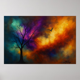 Glödande Uppstigande Landskap Poster