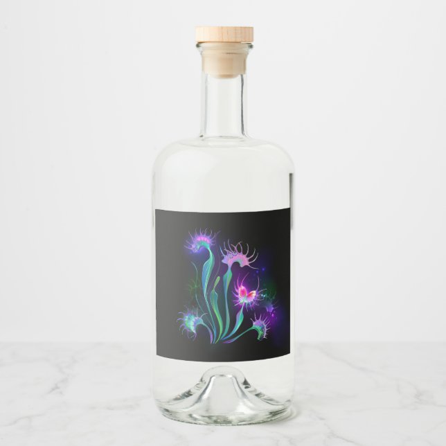 Glödande Venus flugfälla Spritflaskor Etikett (Framsida)