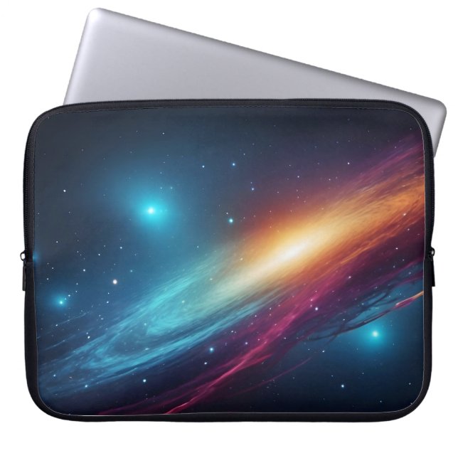 Glödande yttre rymden stjärnhimmel Abstrakt kosmos Laptop Fodral (Framsidan)