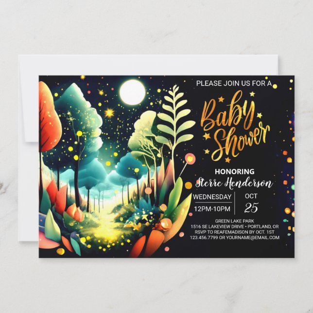 Gloddar Wonderland Baby Shower Inbjudningar (Framsida)