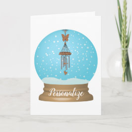 Gloden Butterfly windchime snö, unik vismisk Kort