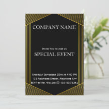 Gloden Ram Black Corporate Party-inbjudan