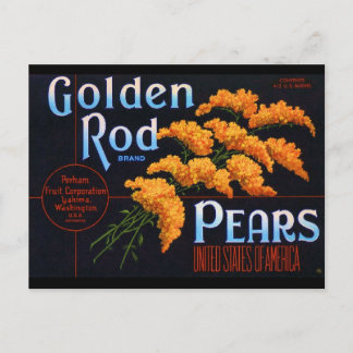 Gloden Rods Pears Vykort