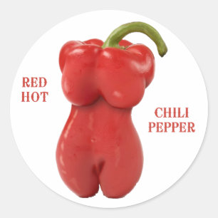 Glödhet Chilipeppar Runt Klistermärke