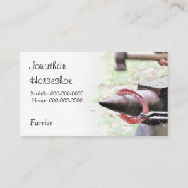 Glödhet hästsko för Farrier Visitkort