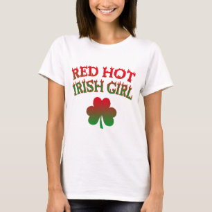 Glödhet irländsk flicka tee shirt