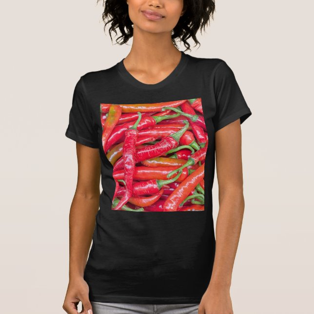 Glödheta chilipeppar t-shirt (Framsida)