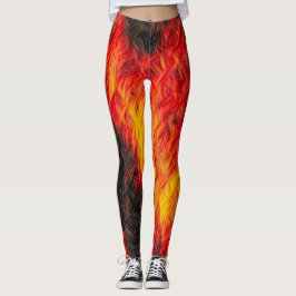 Glödhett avfyra damasker leggings